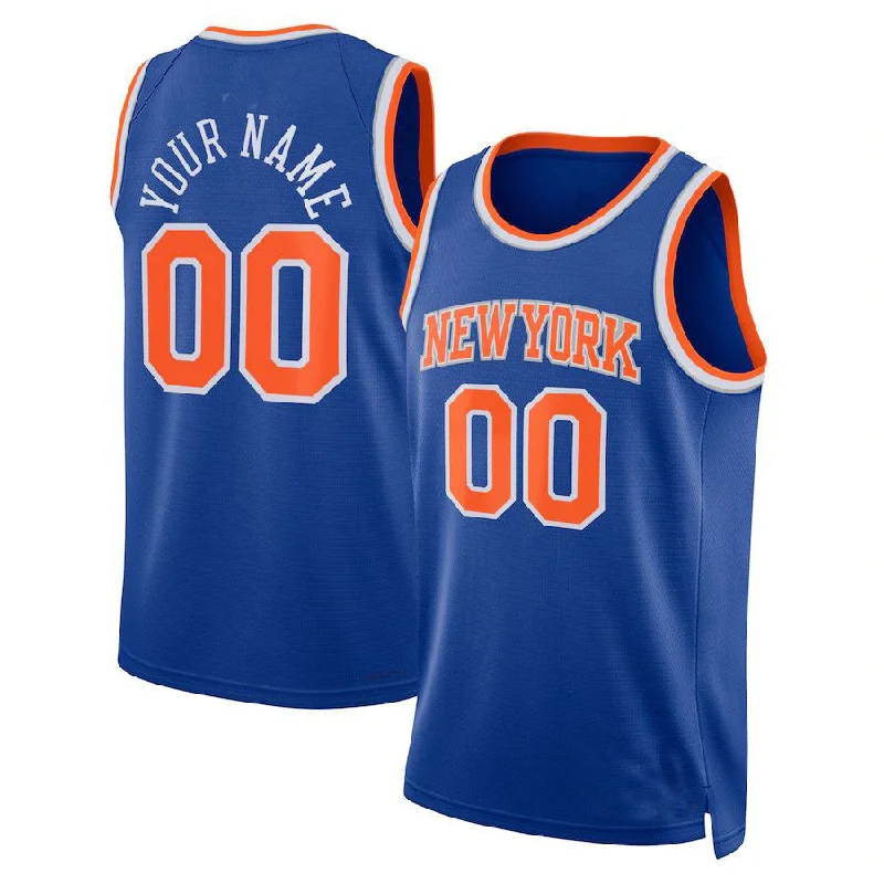 Custom Sublimated Basketball Jersey for Professional Teams-Custom NY.Knicks Unisex 2022-23 Swingman  Jersey Icon Edition Blue Stitched Basketball Jersey