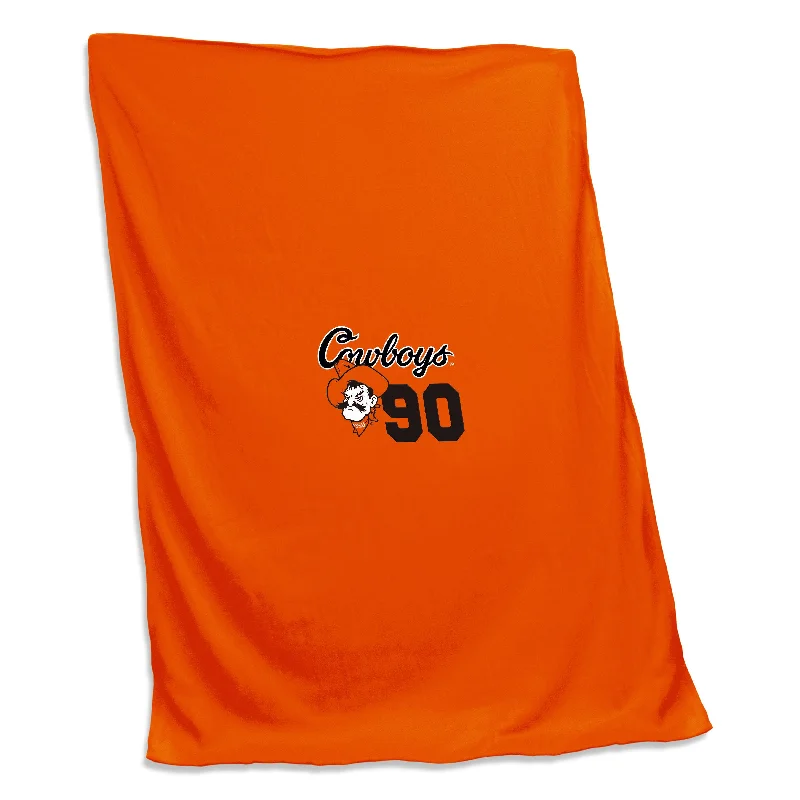 Multi-Purpose Team Home Textiles for Day-to-Night Fan Style-Oklahoma State 90 Cowboys Screened Sweatshirt Blanket