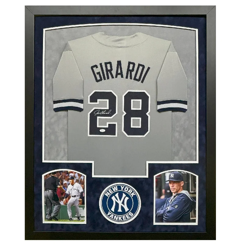 Comfortable Baseball Jersey for Practice Sessions-Joe Girardi Signed New York Grey Custom Suede Matte Framed Baseball Jersey (JSA)