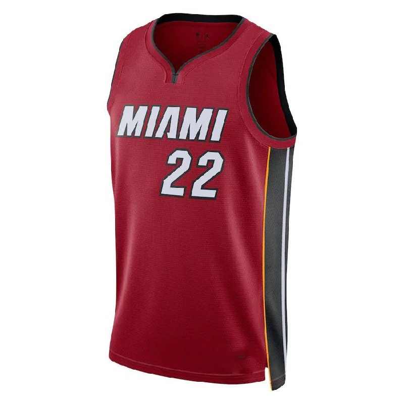 Comfortable Basketball Jersey for Practice Sessions-M.Heat #22 Jimmy Butler Jordan Brand 2022-23 Swingman Jersey Statement Edition Red Stitched American Basketball Jersey