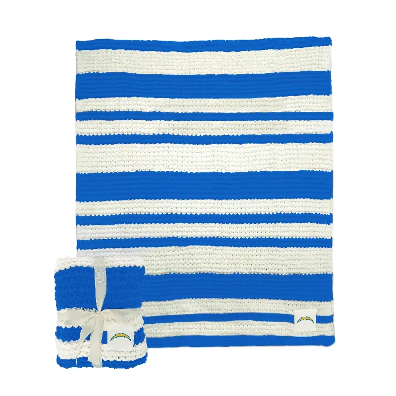 High-Quality Team Home Textiles for Maximum Durability and Comfort-Los Angeles Chargers Cable Knit Throw 50x60