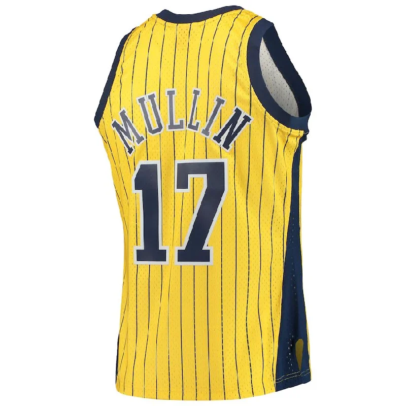 Basketball Jersey with Mesh Fabric for Cooling Effect-IN.Pacers #17 Chris Mullin Mitchell & Ness 1999-00 Hardwood Classics Swingman Jersey Gold Stitched American Basketball Jersey