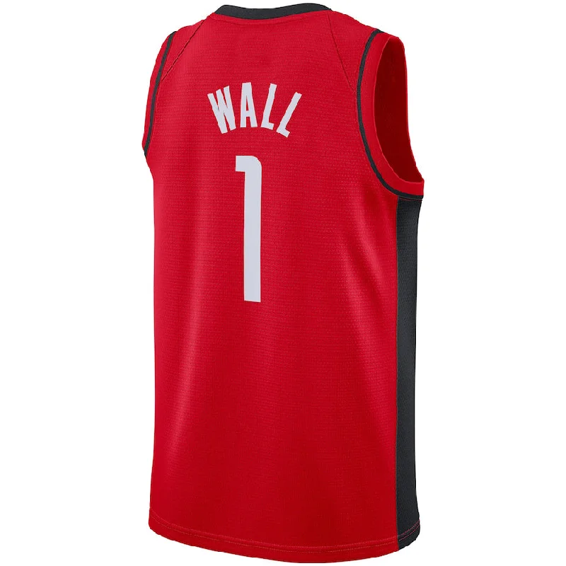 Performance Basketball Jersey with Stretch Fabric-H.Rockets #1 John Wall 2020-21 Swingman Jersey Icon Edition Red Stitched American Basketball Jersey