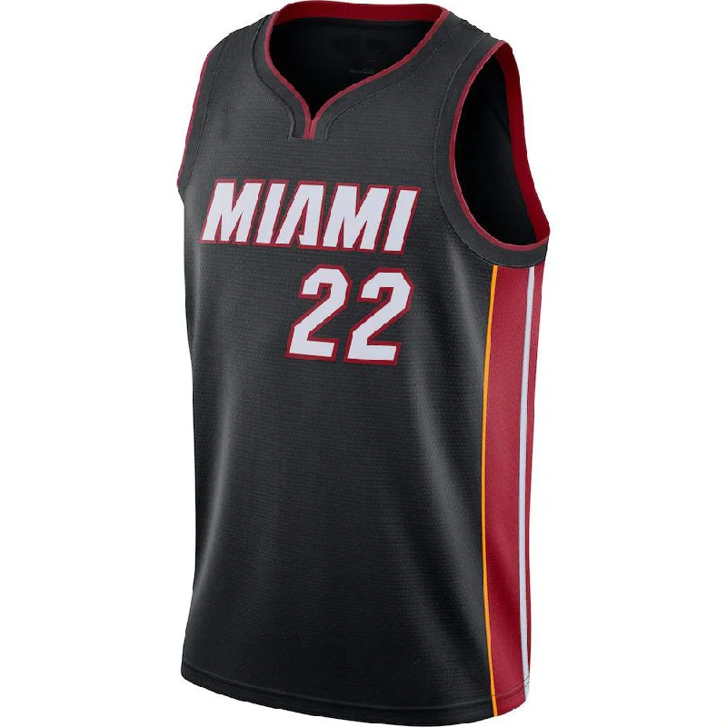 Comfortable Basketball Jersey for All Seasons-M.Heat #22 Jimmy Butler 2020-21 Swingman Jersey Icon Edition Black Stitched American Basketball Jersey