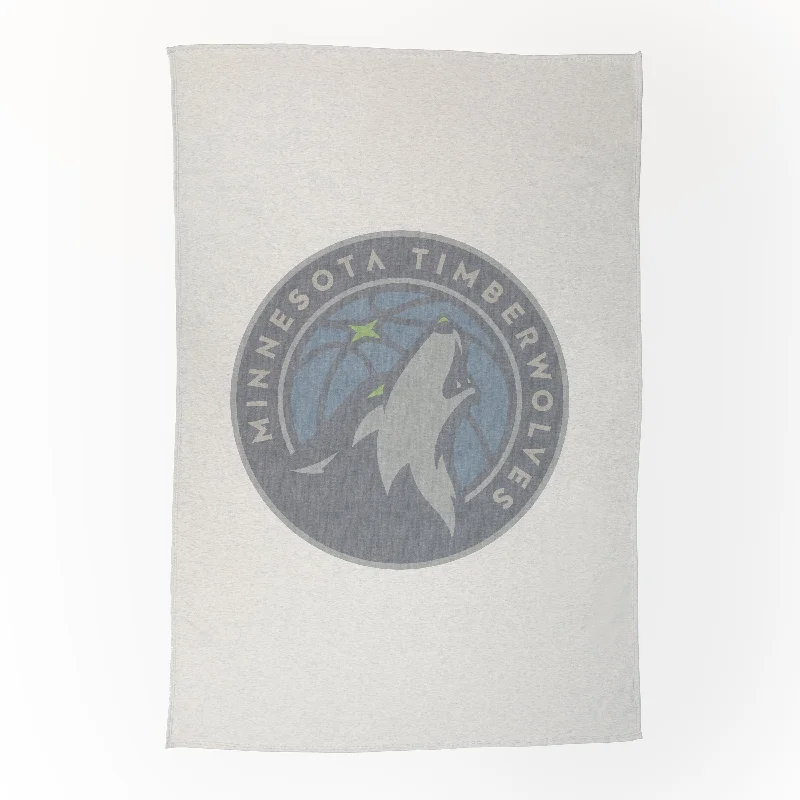 Team Home Textiles for College Sports Fans and Alumni-Minnesota Timberwolves Oversized Logo Sublimated Sweatshirt Blanket