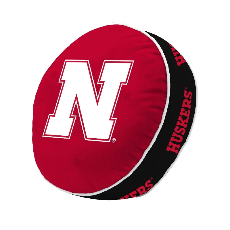 Team Home Textiles with Reversible Designs for Versatile Use-Nebraska Puff Pillow