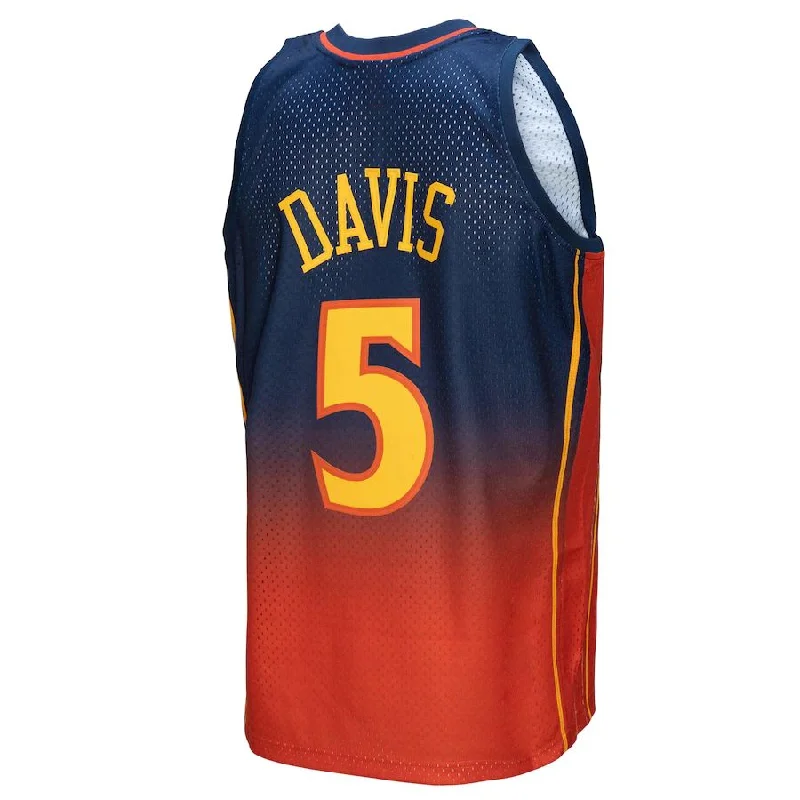 Stylish Basketball Jersey with Graphics and Text-G.State Warriors #5 Baron Davis Mitchell & Ness 2006-07 Hardwood Classics Fadeaway Swingman Player Jersey Navy Orange Stitched American Basketball Jersey