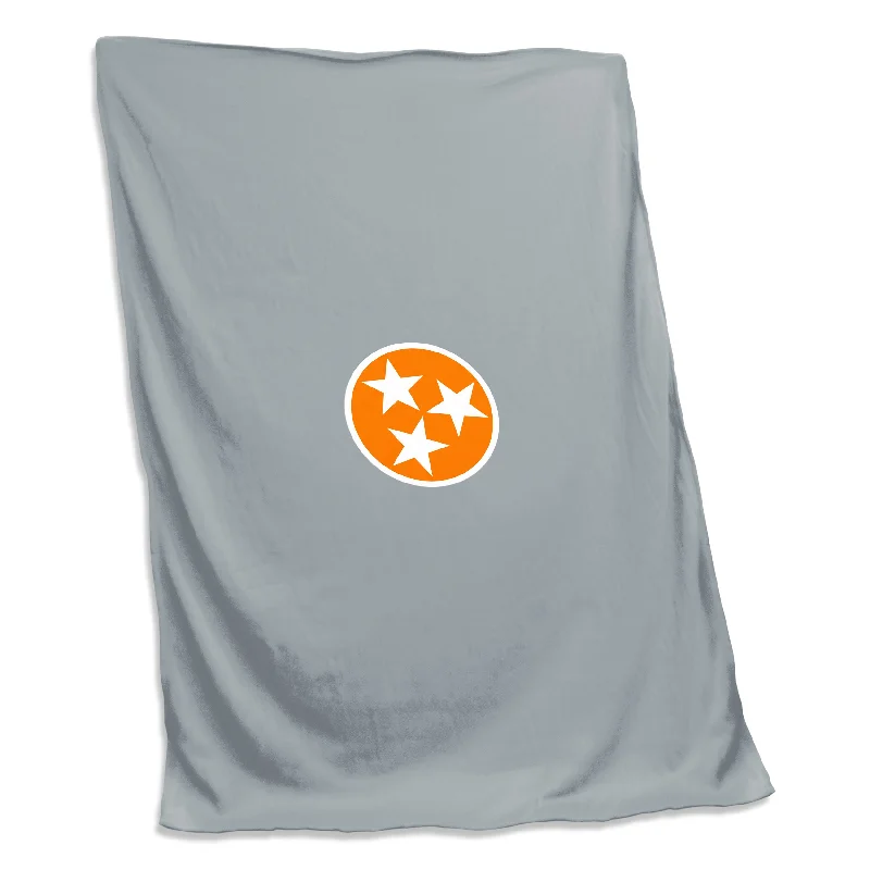 Team Home Textiles for Kids with Fun and Functional Designs-State of TN Tri-Star Gray Sweatshirt Blanket (Screened)