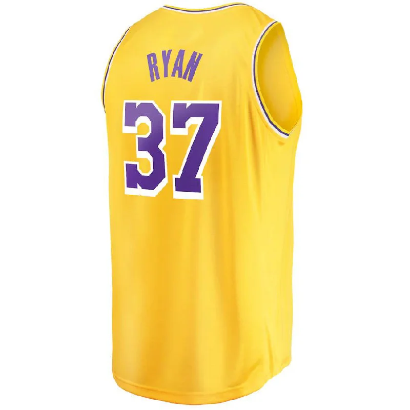 Premium Basketball Jersey for Professional Teams-LA.Lakers #37 Matt Ryan Fanatics Branded 2022-23 Fast Break Replica Player Jersey  Icon Gold Stitched American Basketball Jersey