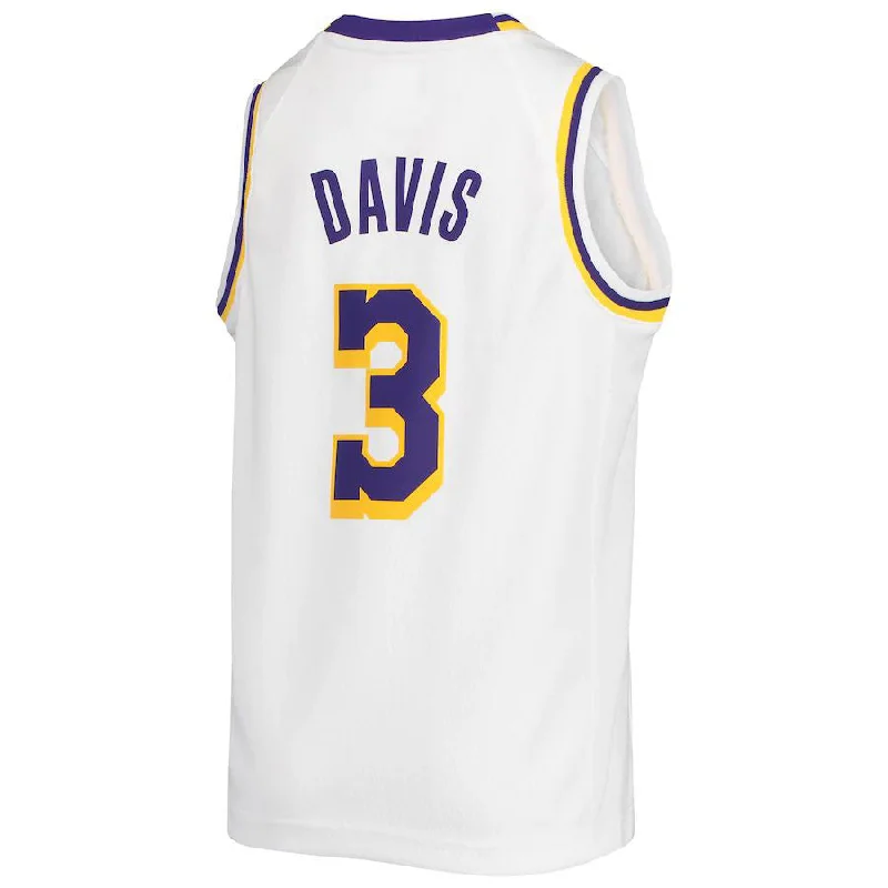 Youth Basketball Jersey for Kids and Teens-LA.Lakers #3 Anthony Davis 2020-21 Swingman Jersey Association Edition White Stitched American Basketball Jersey