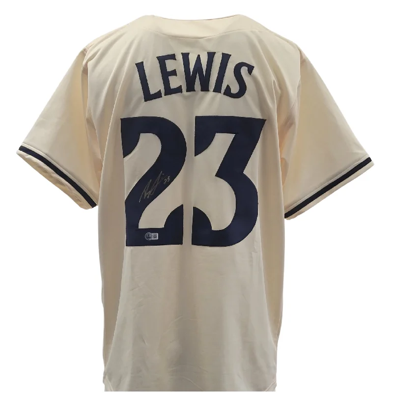 Vintage-Inspired Baseball Jersey for Retro Fans-Royce Lewis Signed Custom Cream Baseball Jersey