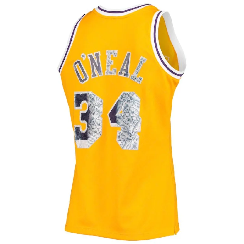 Custom Basketball Jersey for Team Players-LA.Lakers #34 Shaquille O'Neal Mitchell & Ness 1996-97 Hardwood Classics 75th Anniversary Diamond Swingman Jersey Gold Stitched American Basketball Jersey