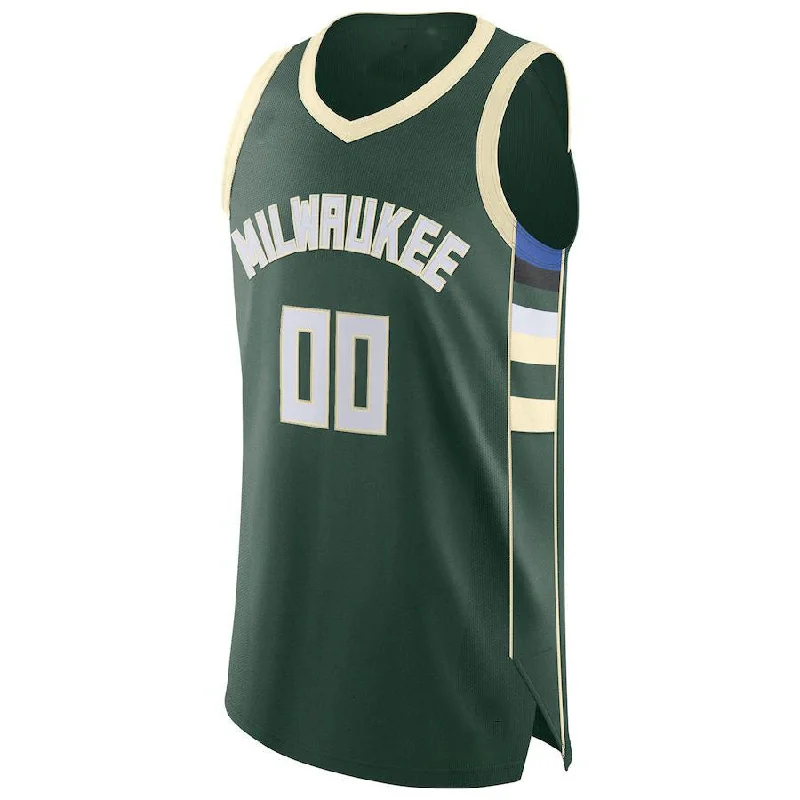 Personalized Basketball Jersey for Sports Teams-Custom M.Bucks Authentic  Jersey Hunter Green Icon Edition Stitched Basketball Jersey