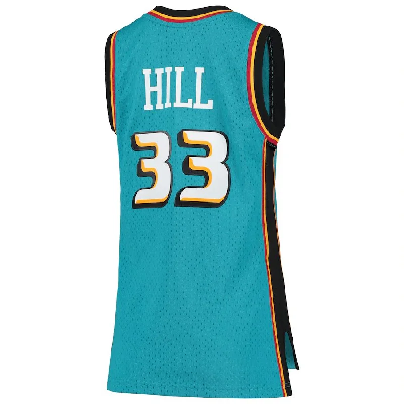 Custom Basketball Jersey for Team Players-D.Pistons #33 Grant Hill Mitchell & Ness 1998-99 Hardwood Classics Swingman Jersey Teal Stitched American Basketball Jersey