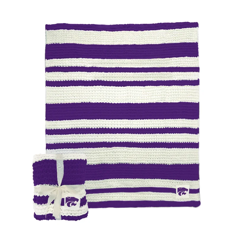 Stylish Team Home Textiles for NFL, NBA, and MLB Fans-Kansas State Cable Knit Throw 50x60