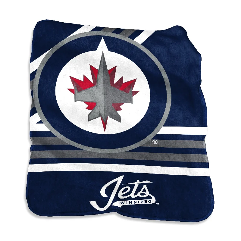 Team Home Textiles for Holiday and Seasonal Fan Decor-Winnipeg Jets Raschel Throw