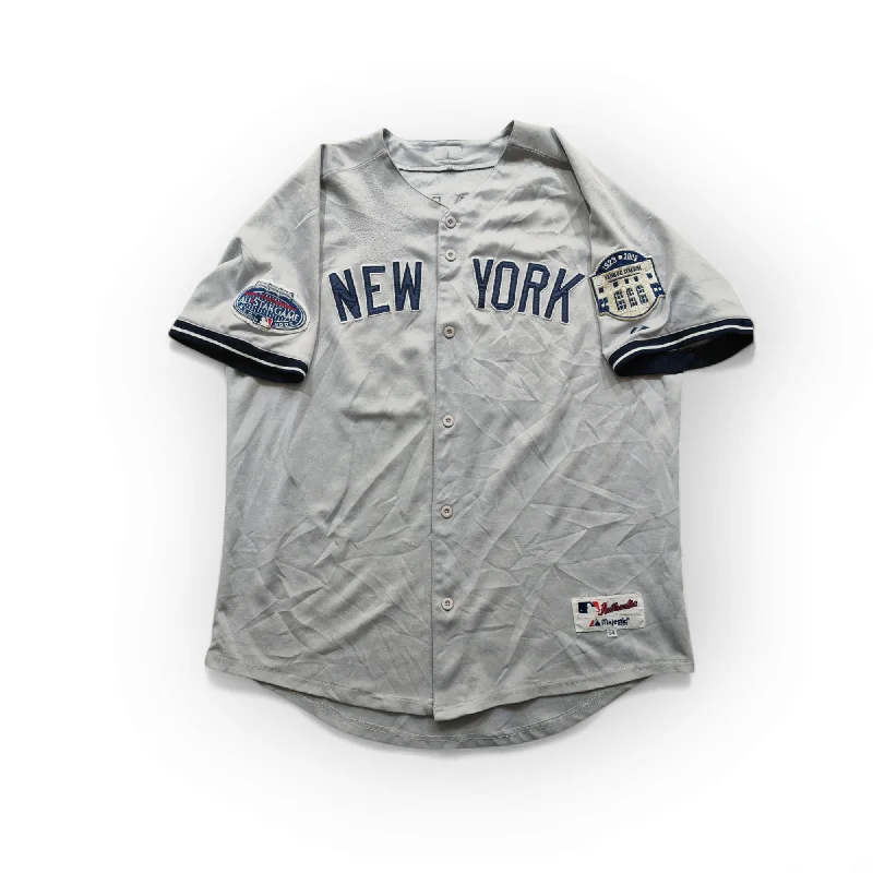 Customizable Baseball Jersey for Your Team-Majestic New York Yankees Baseball Jersey, #24 Cano, Grey, Size 54 L/XL