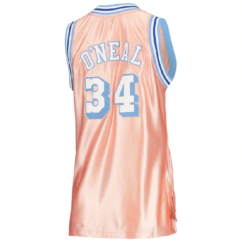 Basketball Jersey with Custom Logo for Teams-LA.Lakers #34 Shaquille O'Neal Mitchell & Ness Women's 75th Anniversary Rose Gold 1996 Swingman Jersey Pink Stitched American Basketball Jersey