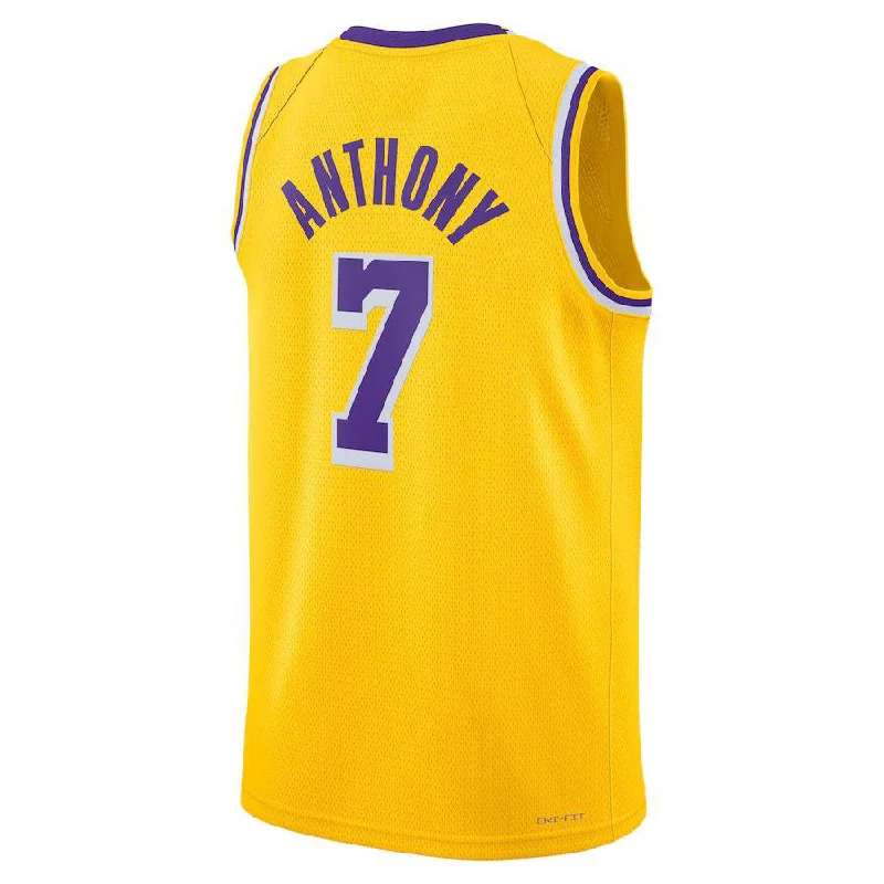 Classic White Basketball Jersey for Timeless Appeal-LA.Lakers #7 Carmelo Anthony 2021-22 Swingman Jersey Icon Edition Gold Stitched American Basketball Jersey