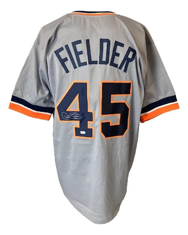 Custom-Made Baseball Jersey for Special Occasions-Cecil Fielder Detroit Signed Gray Baseball Jersey Sports Integrity