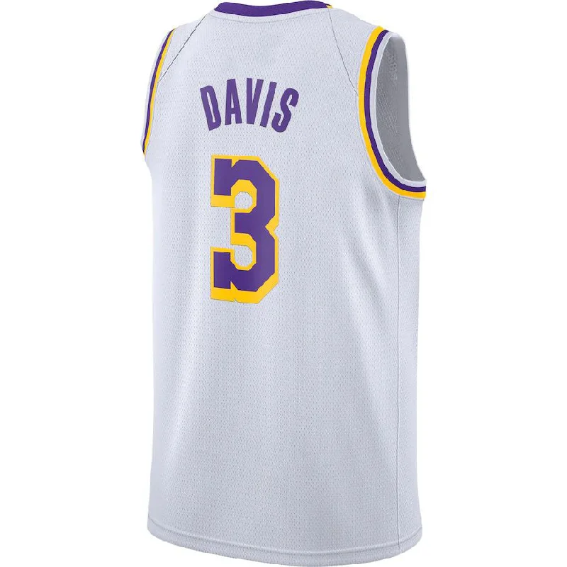 Stylish Basketball Jersey for Casual Outfits-LA.Lakers #3 Anthony Davis 2020-21 Swingman Jersey Association Edition White Stitched American Basketball Jersey