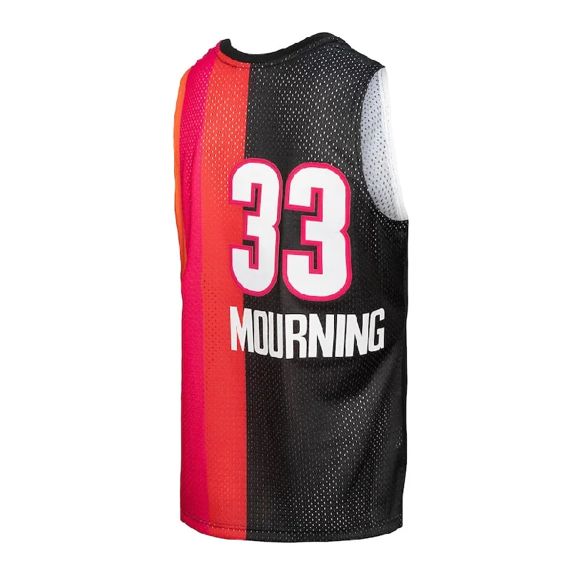 Official NBA Basketball Jersey for Fans-M.Heat #33 Alonzo Mourning Mitchell & Ness Hardwood Classics 2005-06 Split Swingman Jersey BlackRed Red Stitched American Basketball Jersey