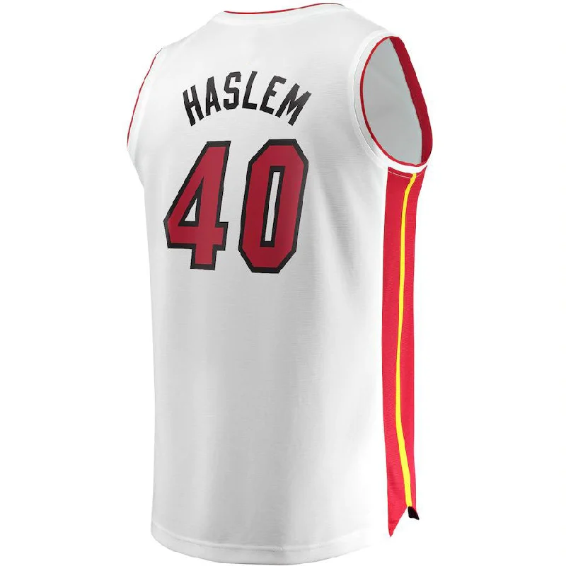 Basketball Jersey with Bold Graphics for Style-M.Heat #40 Udonis Haslem Fanatics Branded  Fast Break Player Jersey Association Edition White Stitched American Basketball Jersey