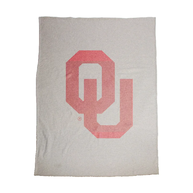 Soft Team Home Textiles for Team-Themed Guest Rooms-Oklahoma Oversized Logo Sublimated Sweatshirt Blanket