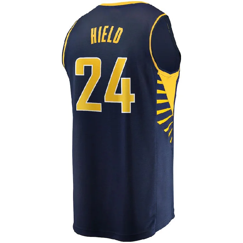 Customizable Basketball Jersey for Coaches and Players-IN.Pacers #24 Buddy Hield Fanatics Branded 2022-23 Fast Break Replica Jersey Navy Icon Edition Stitched American Basketball Jersey