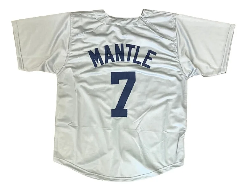 Baseball Jersey for Little League Players-Mickey Mantle New York Gray Baseball Jersey