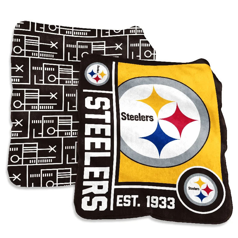 Personalized Team Home Textiles for College Dorm Rooms-Pittsburgh Steelers 60x70 Super Plush Blanket