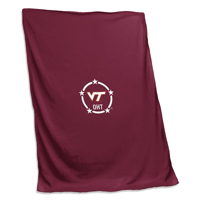 Team Home Textiles with Embroidered Team Logos for Luxury Touch-Virginia Tech/OHT Screened Sweatshirt Blanket