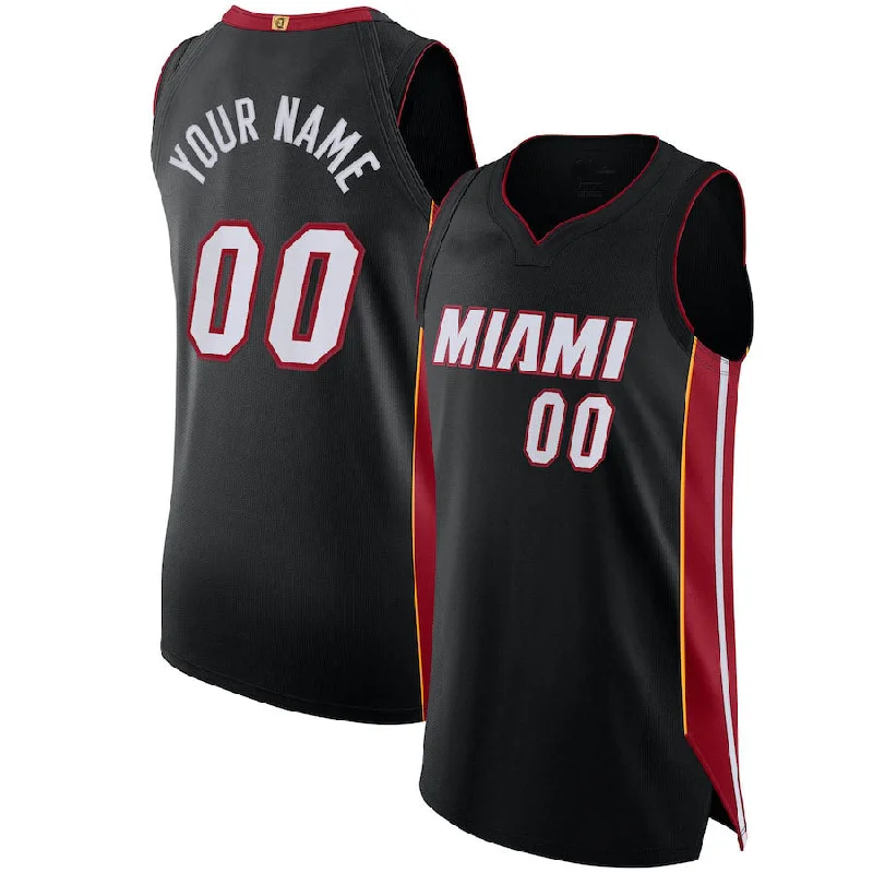 Basketball Jersey for Fun and Friendly Games-Custom M.Heat Authentic Jersey Black Icon Edition Statement Edition Stitched Basketball Jersey