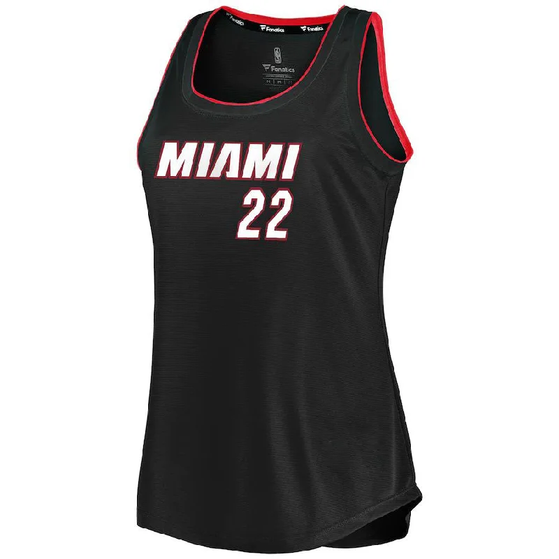 Basketball Jersey for Family Sports Events-M.Heat #22 Jimmy Butler Fanatics Branded Women's 2019-20 Fast Break Team Tank Jersey Icon Edition Black Stitched American Basketball Jersey