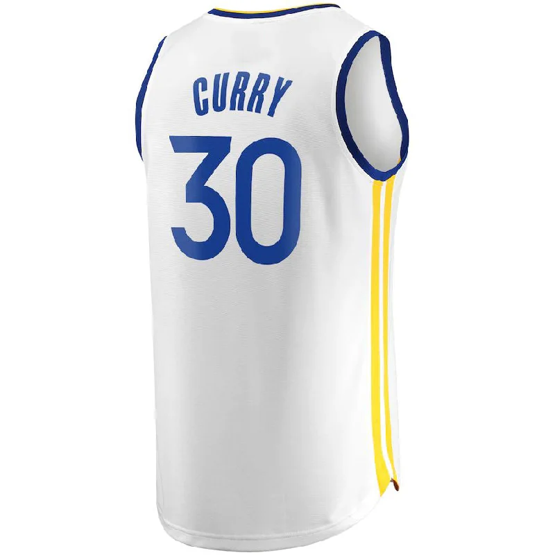 High-Performance Basketball Jersey for Athletes-G.State Warriors #30 Stephen Curry Fanatics Branded Fast Break Replica Player Jersey White Association Edition Stitched American Basketball Jersey