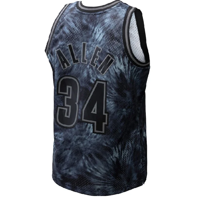 Premium Cotton Basketball Jersey for Comfort-M.Bucks #34 Ray Allen Mitchell & Ness Unisex Hardwood Classics 1996-97 Tie-Dye Swingman Jersey Black Stitched American Basketball Jersey