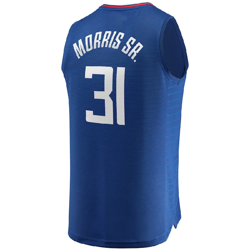 Basketball Jersey for Casual Sports Fans-LA.Clippers #31 Marcus Morris Fanatics Branded Fast Break Road Player Jersey Icon Edition Royal Stitched American Basketball Jersey