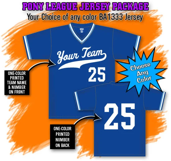 Lightweight Baseball Jersey for Spring Training-Athletic Knit Pony League Baseball Jersey Package