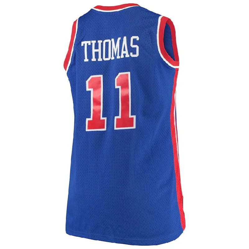 Lightweight Basketball Jersey for Full Movement-D.Pistons #11 Isaiah Thomas Mitchell & Ness Big & Tall Hardwood Classics Jersey Royal Stitched American Basketball Jersey