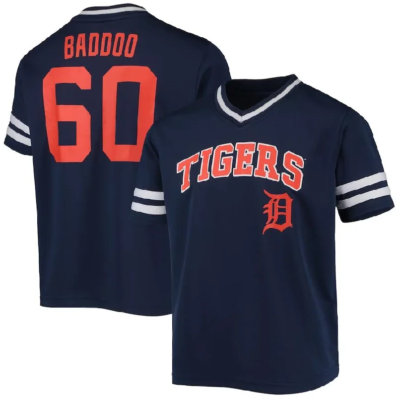 Soft Polyester Baseball Jersey for Maximum Comfort-Detroit Tigers #60 Akil Baddoo Navy Player Logo Jersey Baseball Jerseys