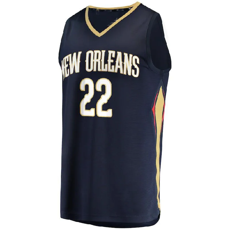 Stylish Basketball Jersey for Fans and Players-NO.Pelicans #22 Larry Nance Jr. Fanatics Branded  202122 Fast Break Replica Jersey Icon Edition Navy Stitched American Basketball Jersey