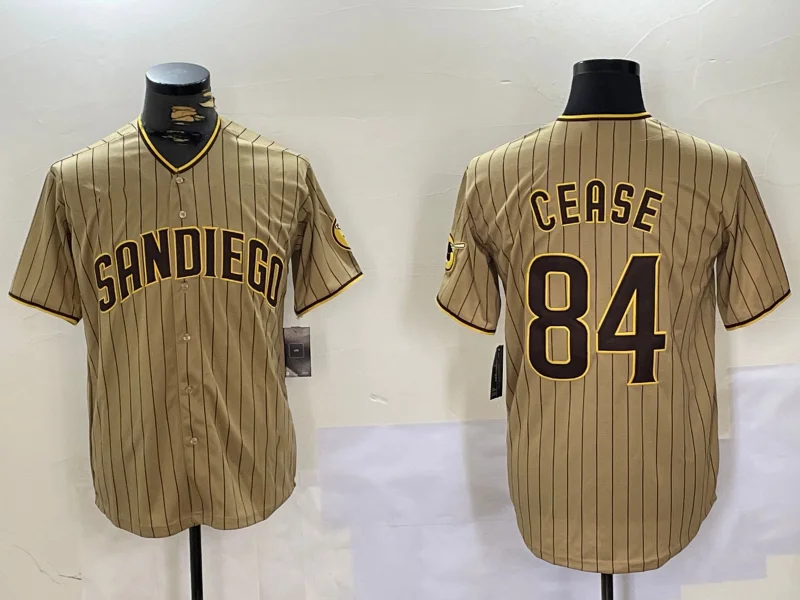 Casual Baseball Jersey for Relaxed Looks-San Diego Padres #84 Dylan Cease Khaki Team Logo Stitched Cool Base Baseball Jersey