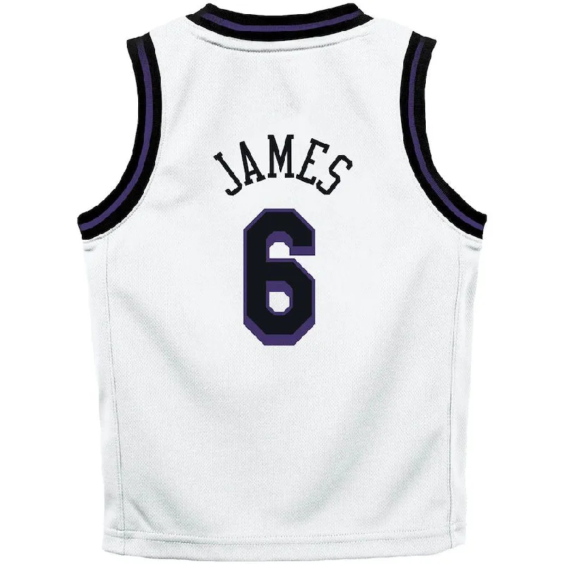 Durable Basketball Jersey for Competitive Play-LA.Lakers #6 LeBron James Toddler 2022-23 Replica Jersey City Edition White Stitched American Basketball Jersey