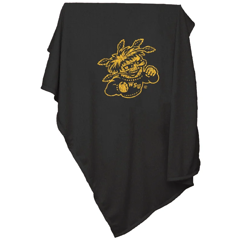 Stylish Team Home Textiles for Guests and Fans Alike-Wichita State Sweatshirt Blanket (Screened)