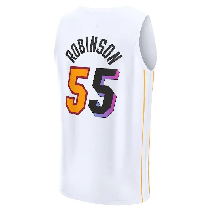 Premium Cotton Basketball Jersey for Comfort-M.Heat #55 Duncan Robinson Fanatics Branded 2022-23 Fastbreak Jersey City Edition White Stitched American Basketball Jersey