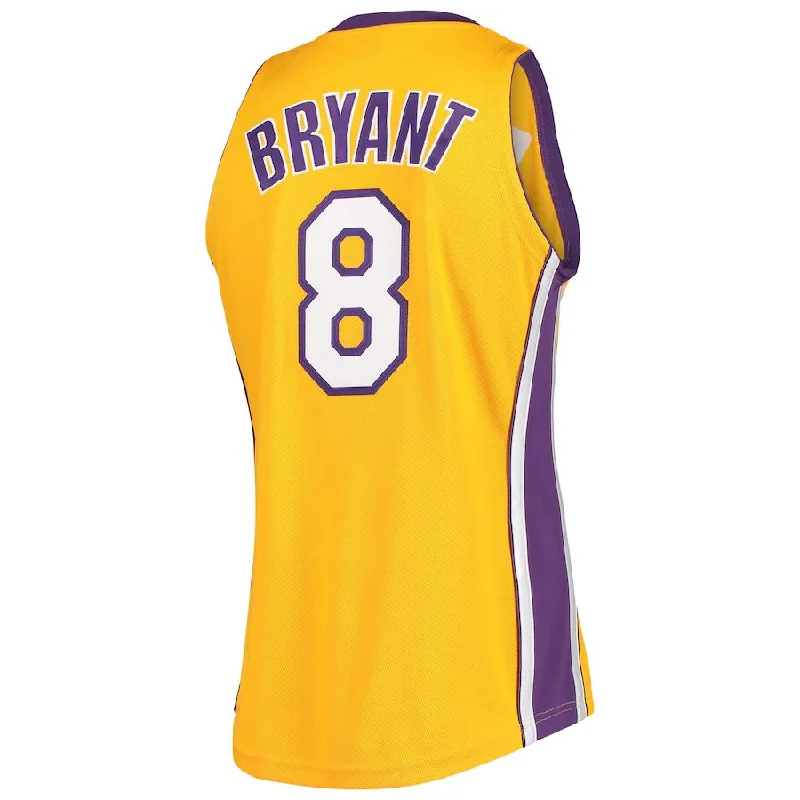 Youth Basketball Jersey for Kids and Teens-LA.Lakers #8 Kobe Bryant Mitchell & Ness 2001-02 Hardwood Classics Authentic Jersey Gold Stitched American Basketball Jersey