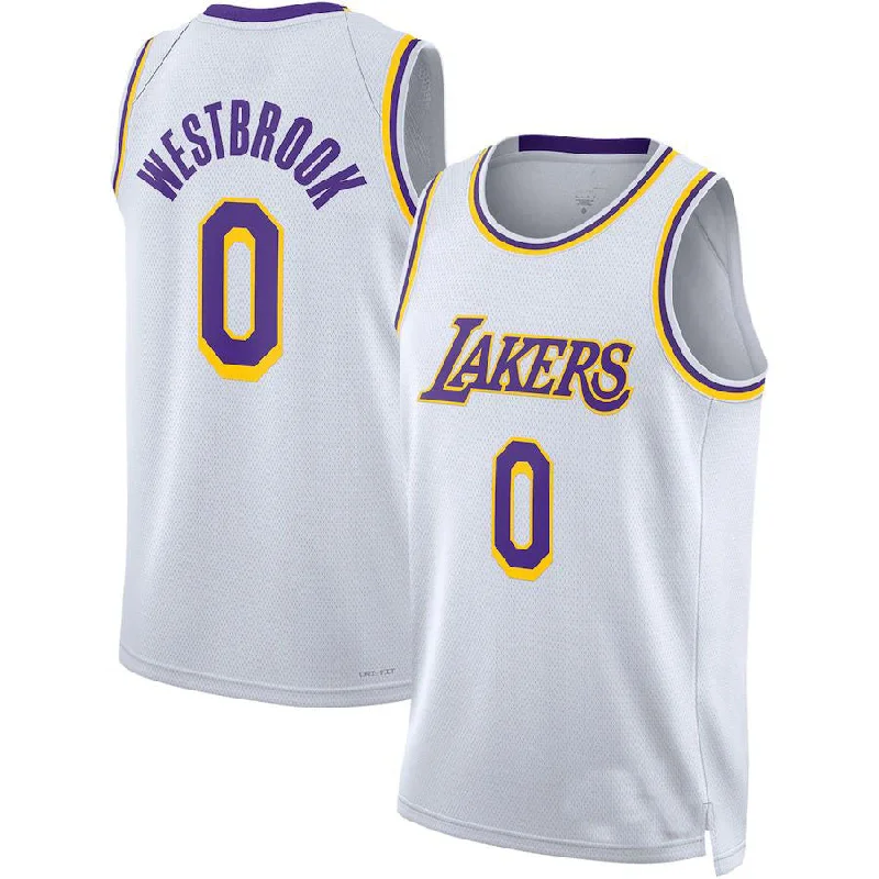 Custom Sublimated Basketball Jersey for Professional Teams-LA.Lakers #0 Russell Westbrook Unisex 2022-23 Swingman Jersey  Association Edition White Stitched American Basketball Jersey