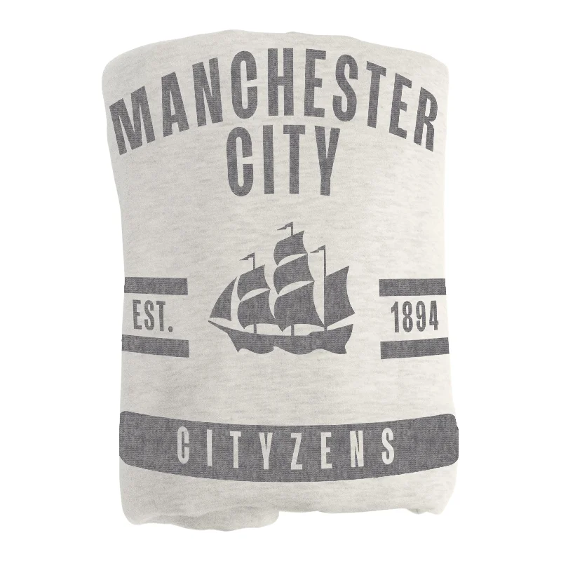 Team Home Textiles for Sports-Themed Rooms and Apartments-Manchester City F.C. Sublimated Sweatshirt Blanket