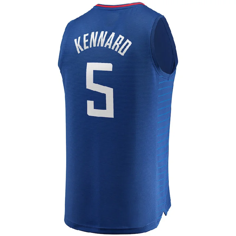 Basketball Jersey with Breathable Mesh Inserts for Comfort-LA.Clippers #5 Luke Kennard Fanatics Branded 202-22 Fast Break Replica Jersey Icon Edition Royal Stitched American Basketball Jersey