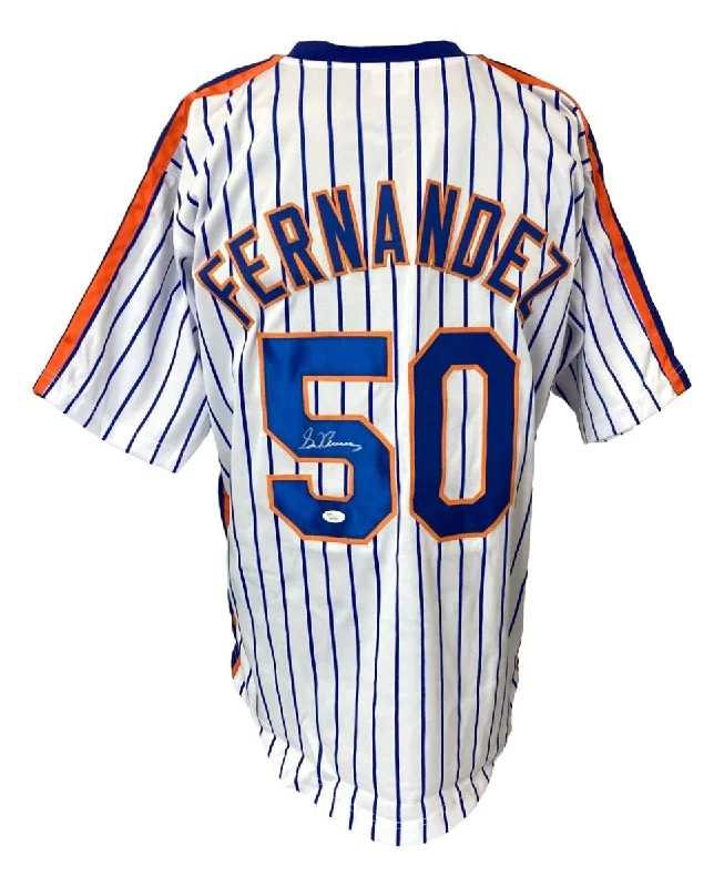 Personalized Baseball Jersey for Men and Women-Sid Fernandez New York Signed White Baseball Jersey JSA